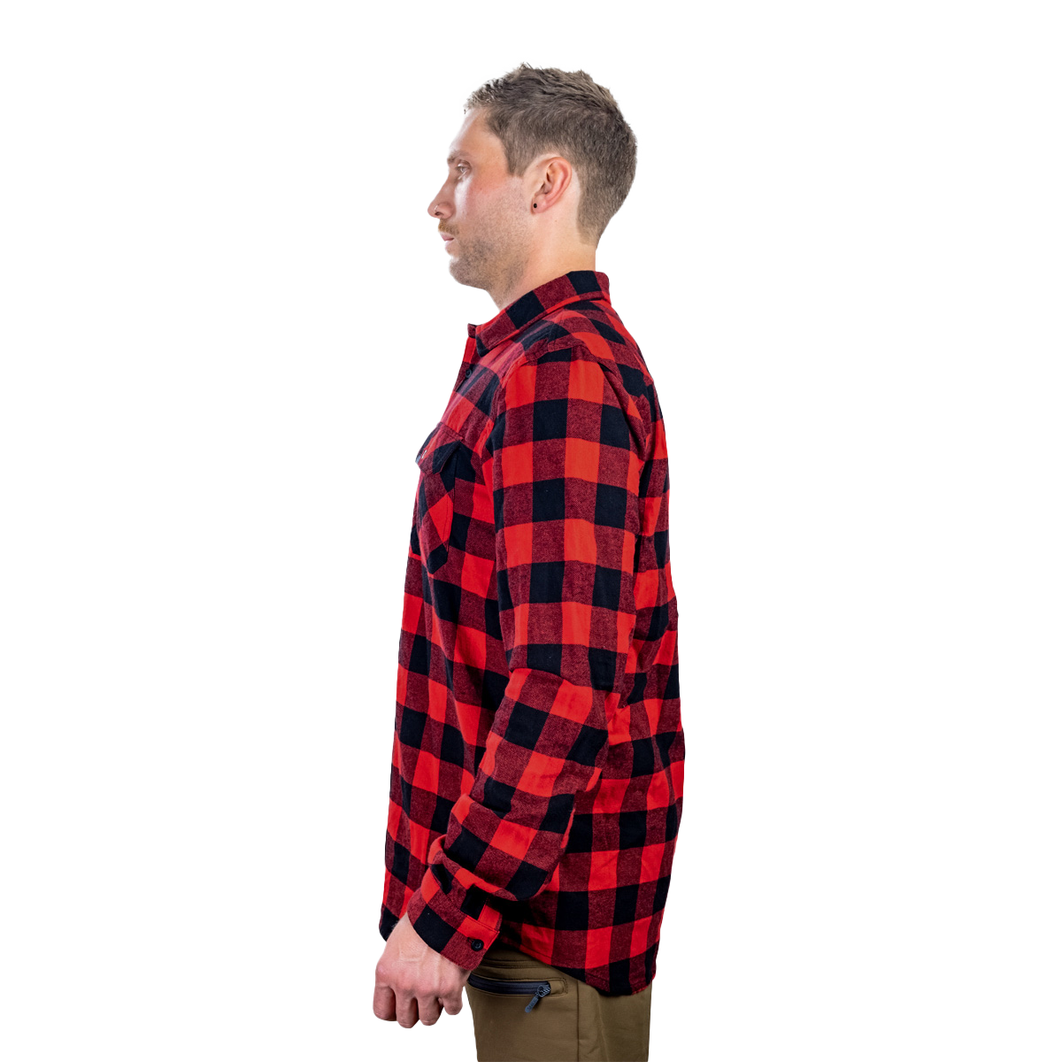 GO Casual Check Shirt - Mens - Red - Image 4