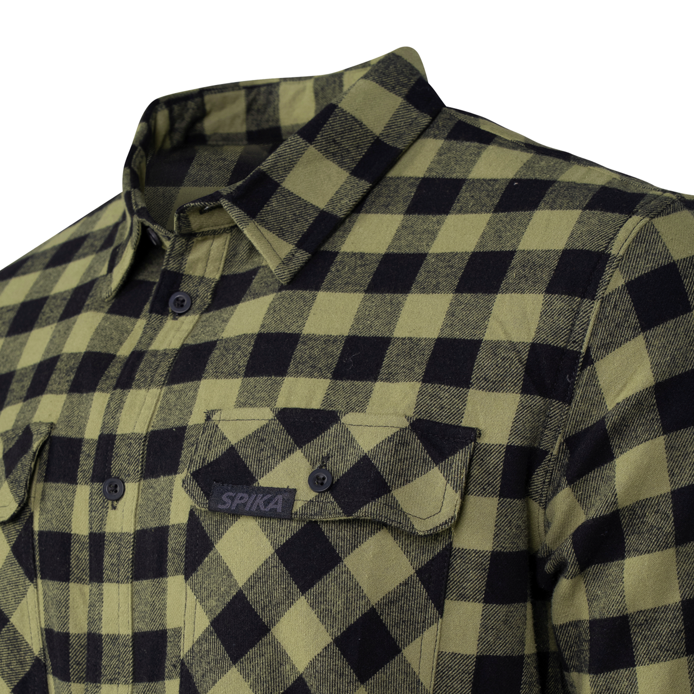 Flannel Check Shirt - Mens - Moss Green - Image 3